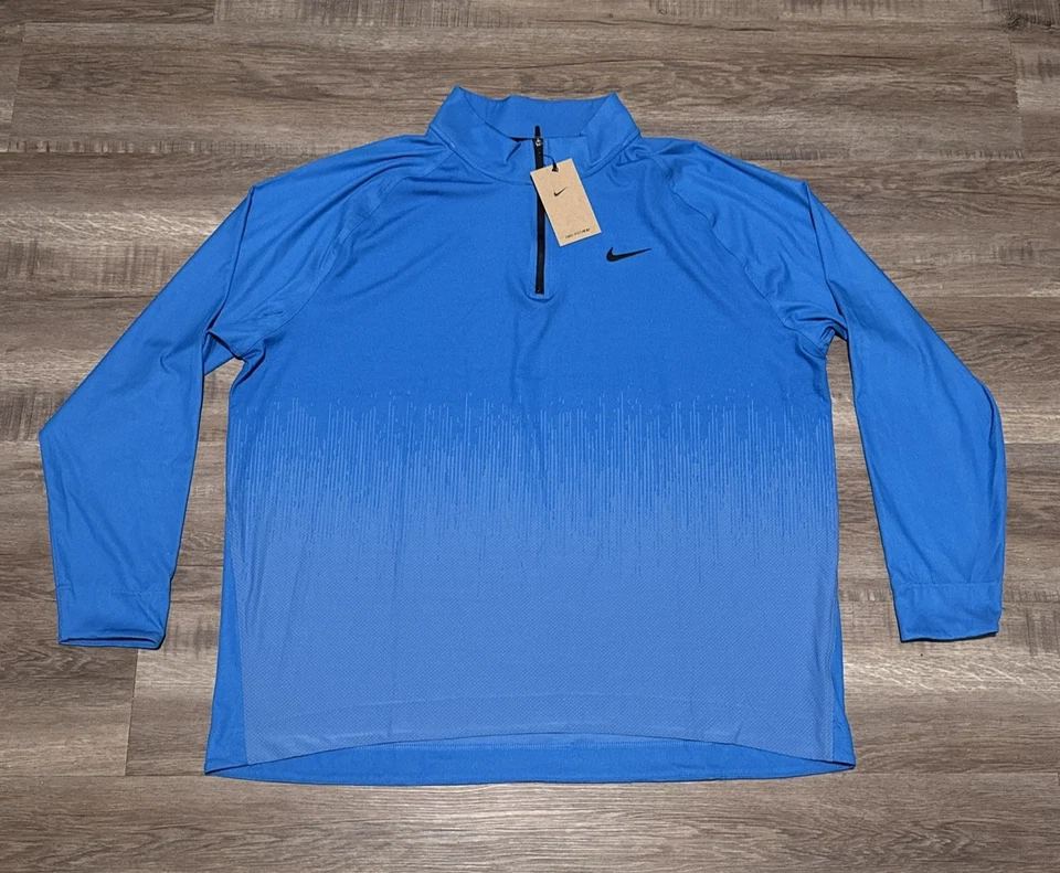 Nike Men's Tour DRI-FIT ADV 1/4 Zip Golf Top FD5833-435 Blue Size XL
