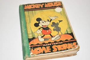 Libro de tapa dura vintage de cuentos de películas ilustradas de Mickey Mouse de 1931 - Imagen 1 de 8