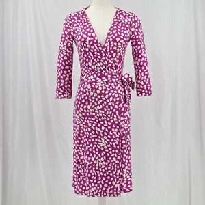 DVF Vestido Envolvente de Seda Nuevo Julian Two Rosa Estampado Mujeres 2 38” Diane von Furstenberg - Imagen 1 de 10