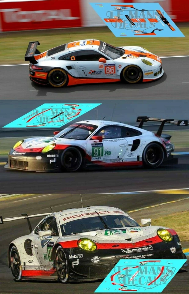 STICKERS LE MANS Stickers Porsche 991 RSR Le Mans 2017 1:32 1:43 1:24 1:18 Stickers 911