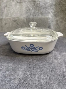 Vtg 1961-1966 Corning Ware P-1-B Blue Cornflower Casserole Dish w/Lid - Picture 1 of 6