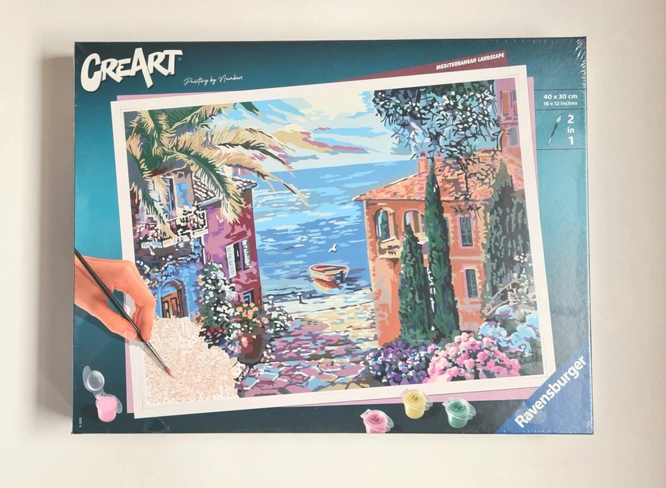 20218 Ravensburger Mediterranean Landscape CreArt Paint by Numbers 12 Years