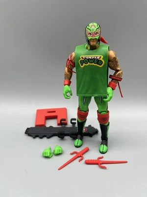 Figura de lucha libre Mattel WWE Rey Mysterio Raphael Tortugas Ninja Elite TMNT 2024 Foto 1 de 2