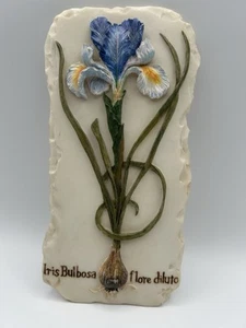 CHEN BLUM 3D Iris Floral Flowers Bulb Wall Art Tiles Resin Wall Hanging 9” X 4” - Picture 1 of 4