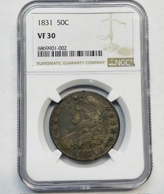 1831 Capped Bust Half Dollar NGC Certified VF 30 Wonderful Original Coin $194 - Image 1 of 2