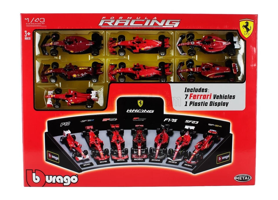 1/43 BURAGO - FERRARI - SET F1  7X TEAM SCUDERIA FERRARI N 5 2019 18-36864-PACK7 - Immagine 1 di 1