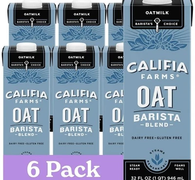 CALIFIA FARMS OAT MILK BARISTA BLEND PACK OF 6 SHELF STABLE, DAIRY FREE, PLANT - Image 1 of 4