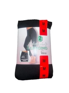 Felina, 2-Pk Terciopelo Suave Ligero Suave Leggings Suaves (NEGRO, PEQUEÑO) NUEVO CON ETIQUETAS - Imagen 1 de 2