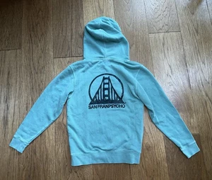 San Franpsycho Outer Sunset Hoodie Youth Sz XL 14-16 Blue Pullover Logo - Picture 1 of 5