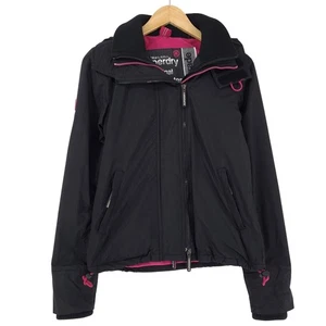 Superdry Chaqueta Mujer Cortavientos Abrigo Casual Negro Capucha Talla XS - Imagen 1 de 8