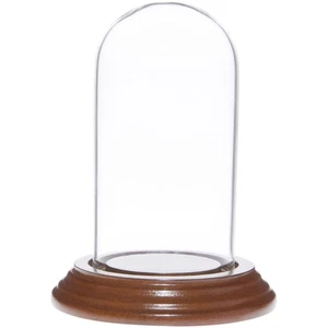 Plymor 2" x 4" Mini Glass Display Dome Cloche (Walnut Veneer Base) - Picture 1 of 1