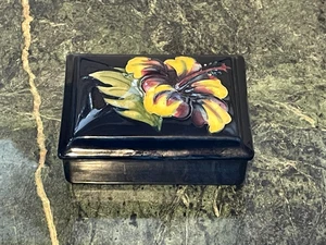 Vintage MOORCROFT HIBISCUS FLAMBE Covered Jewelry Trinket Rectangular box - Bild 1 von 7