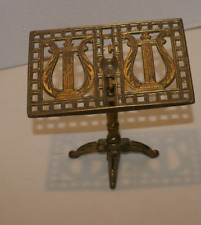 Easel Stand Music Note Mini Vintage Ornate Lyre Brass Metal Music Miniature 