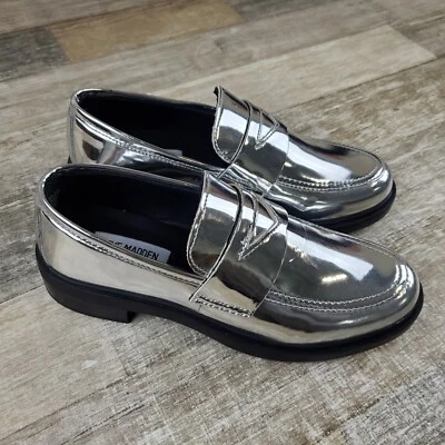 Steve Madden Leif Loafer Shoes Womens Sz 6 Silver Slip On Formal Casual - Image 1 of 4