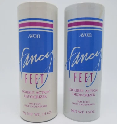 Vintage Avon Lot Of 2 Fancy Feet Double Action Foot Deodorizer Powder 1992 3.5 o - Image 1 of 4