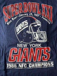 Vintage New York Giants 1986 NFC Champs Super Bowl XXI Single Stitch Shirt Large - Picture 1 of 3