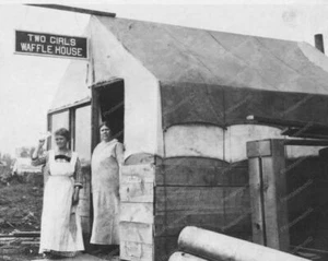 Two Girls Waffle House 1910s Vintage  Classic 8 by 10 Reprint Photograph - Imagen 1 de 1