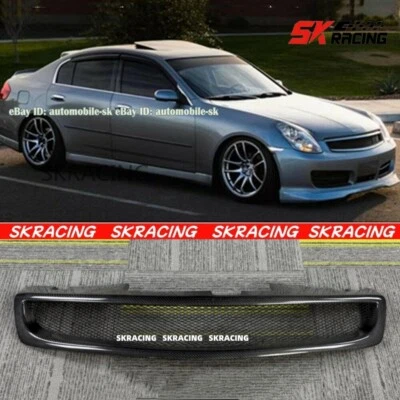 Parrilla central de parachoques delantero de fibra de carbono para Infiniti G35 350GT 2005-2006 sedán Foto 1 de 4