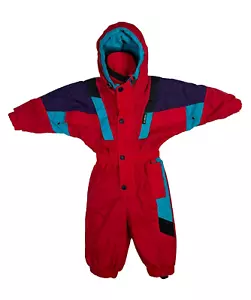 Obermeyer VTG Ski Suit Breakaway Preschool Size 2 Snowsuit Snow 90s Bib Red - Picture 1 of 12