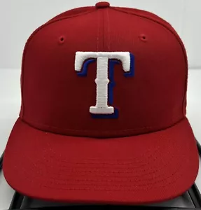 Texas Rangers Hat Cap Red Embroidered Baseball 57.7cm Pre-Owned - Picture 1 of 10
