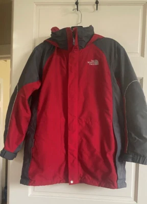 The North Face Boys Red & Gray Ski Rain Shell Jacket Size XL - Image 1 of 3