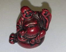 6 Red Resin Mini Happy Fat BUDDHA Figurine 2" Different Buddha In One Place.