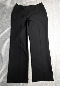 Ruby Rd Women 4P Black Solid Pleated Zip Up Button Pockets Trouser Dress Pants - Picture 1 of 11