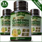 3 x BOTTLES 180 Capsules 3000mg Daily GARCINIA CAMBOGIA HCA 95% Weight Loss Diet