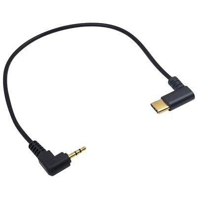 Right Angle USB Type C 3.1 Male to 2.5mm Male Audio AUX Headphone Jack Cable 1ft - Image 1 of 4