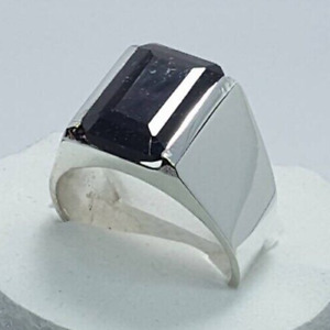 Mens natural Unheated garnet rings in 925 sterling silver handmade Garnet ring