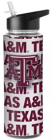 Flip Top Spout 25oz Water Bottle Removable Neoprene Sleeve (Texas A&M Aggies) Cover