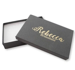 CAJAS DE REGALO DE JOYERÍA GRIS PERSONALIZADAS ANILLO PULSERA PLATA/LÁMINA DORADA - Imagen 1 de 2