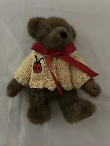 Boyds Bears Plush Bear 6 Inches Ladybug Sweater Red Ribbon~The Archive Series - Picture 1 of 8