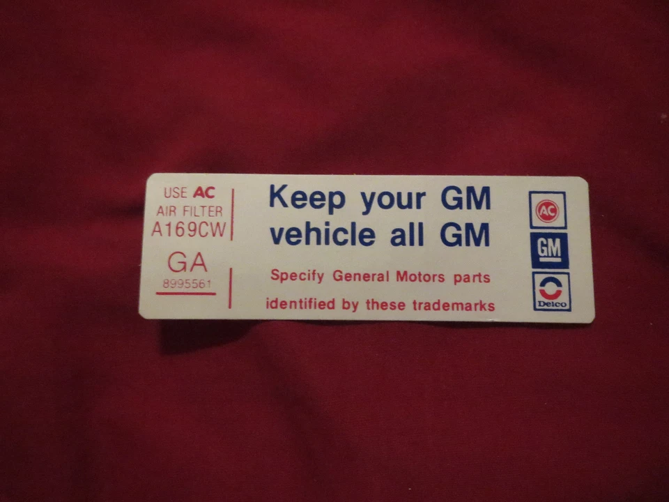 1977 1978 1979 CHEVROLET CAMARO NOVA MONTE CARLO (ALL) 250 6CYL AIR CLEANER GM D - Image 1 of 1