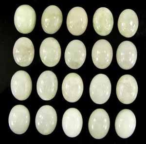 151.65 Ct Natural White Jade Loose Gemstone 14x10 mm Cabochon 20 Pcs Lot - 64360 - Picture 1 of 5