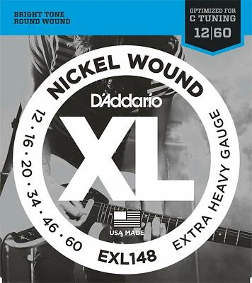 D'Addario EXL148 Extra Heavy Electric Guitar Strings 12-60