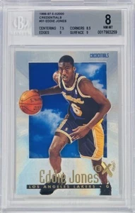 Skybox E-X2000 1996-97 Eddie Jones #31 credenciales 417/499 Lakers BGS 8 difícil de encontrar SSP - Imagen 1 de 2
