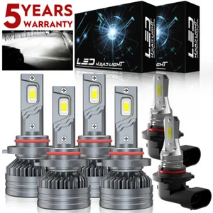 6X LED Headlights + Fog Light M9 For 2003-2006 Chevy Silverado 1500 2500 3500 HD - Picture 1 of 16