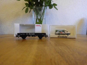 Märklin H0 94209 offener Güterwagen Niederbordwagen mit Transporter "Krombacher" - Bild 1 von 4