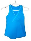 Lululemon athletic yoga blue race back deep V neck tank top shirt 6