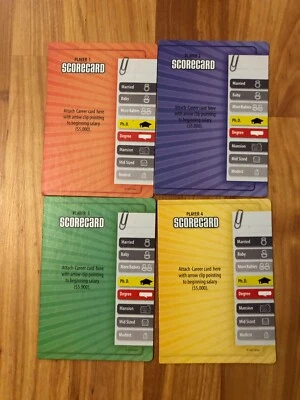 Game of LIfe 2007 Twists and Turns Set of 4 Scorecards Replacement Parts Pieces - Image 1 of 2