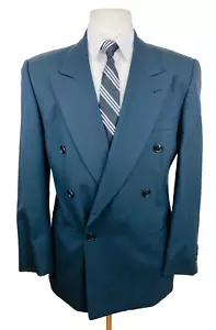 Blazer Abrigo Deportivo Traje Chaqueta Jones New York Para Hombres 38S Azul Marino Doble Pecho EE. UU. - Imagen 1 de 10