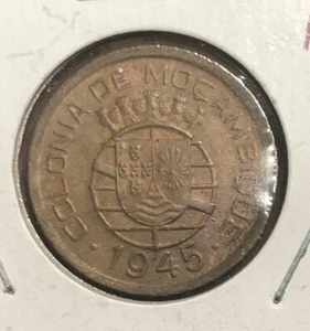 1945 Mozambique (Portuguese Admin)50 Centavos HIGH GRADE Bronze Coin-KM#73 - Picture 1 of 4