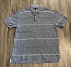 Tommy Hilfiger Mens Polo Shirt Xl X-Large Gray Striped Short Sleeve Cotton Vtg