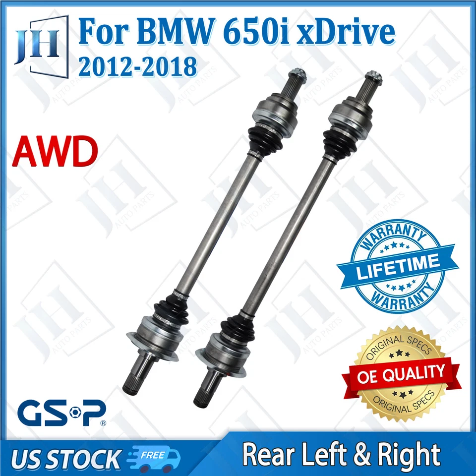 OE Rear Pair CV Axle Shaft Set For 2010-19 BMW 650i xDrive Gran Coupe 550i GT - Image 1 of 4