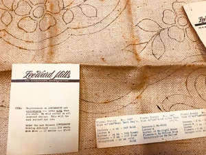 New Vtg Lee Ward Mill Floral Scroll 1447 Stamped Burlap Hooked Rug Pattern 40x48 - Picture 1 of 8
