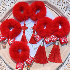 1 Pair Hair Scrunchies Chinese Knot/bells/ribbon Tassels Decorative Adorable