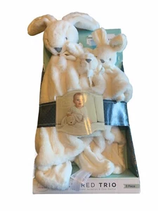 Coperte bambino Little Miracles Treasured Trio e coniglietto bianco avorio sonaglio NUOVO - Foto 1 di 12