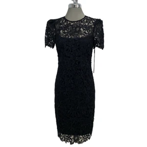 New Size 6 Calvin Klein Elegant Black Lace Fabulous Cocktail Party Sheath Dress - Picture 1 of 5