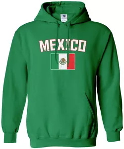 Threadrock Herren Mexiko Flagge Hoodie Sweatshirt Mexikanische Nationalmannschaft - Bild 1 von 8